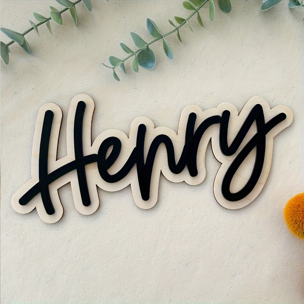 Home Decor Halloween - Personalized Double-Layered Wooden Name Plaque -