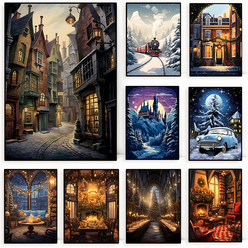 Home Decor Express - Christmas Magic School Castle Express Canvas