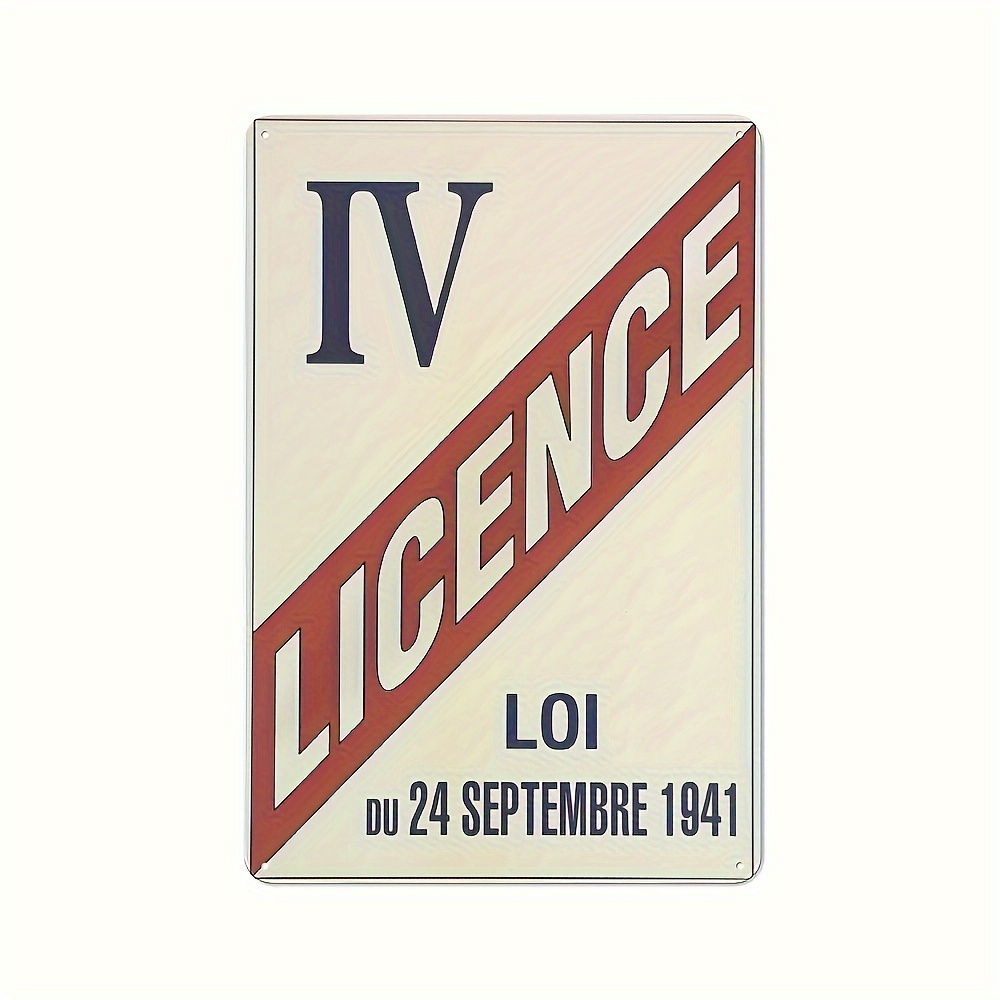 Home Decor White - French Alcohol Law Metal Sign -