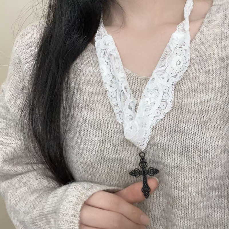 Long Sexy Lace Choker with Bla - Victory Home Decor 评论和价格