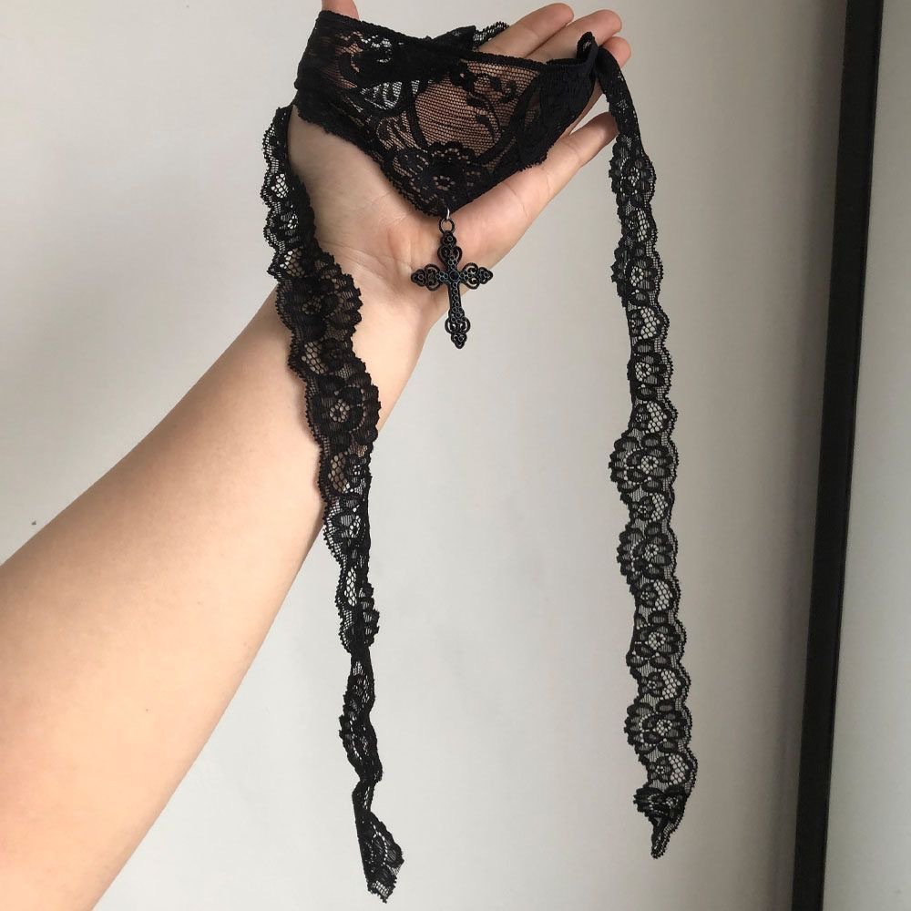 Long Sexy Lace Choker with Bla - Victory Home Decor 评论和价格
