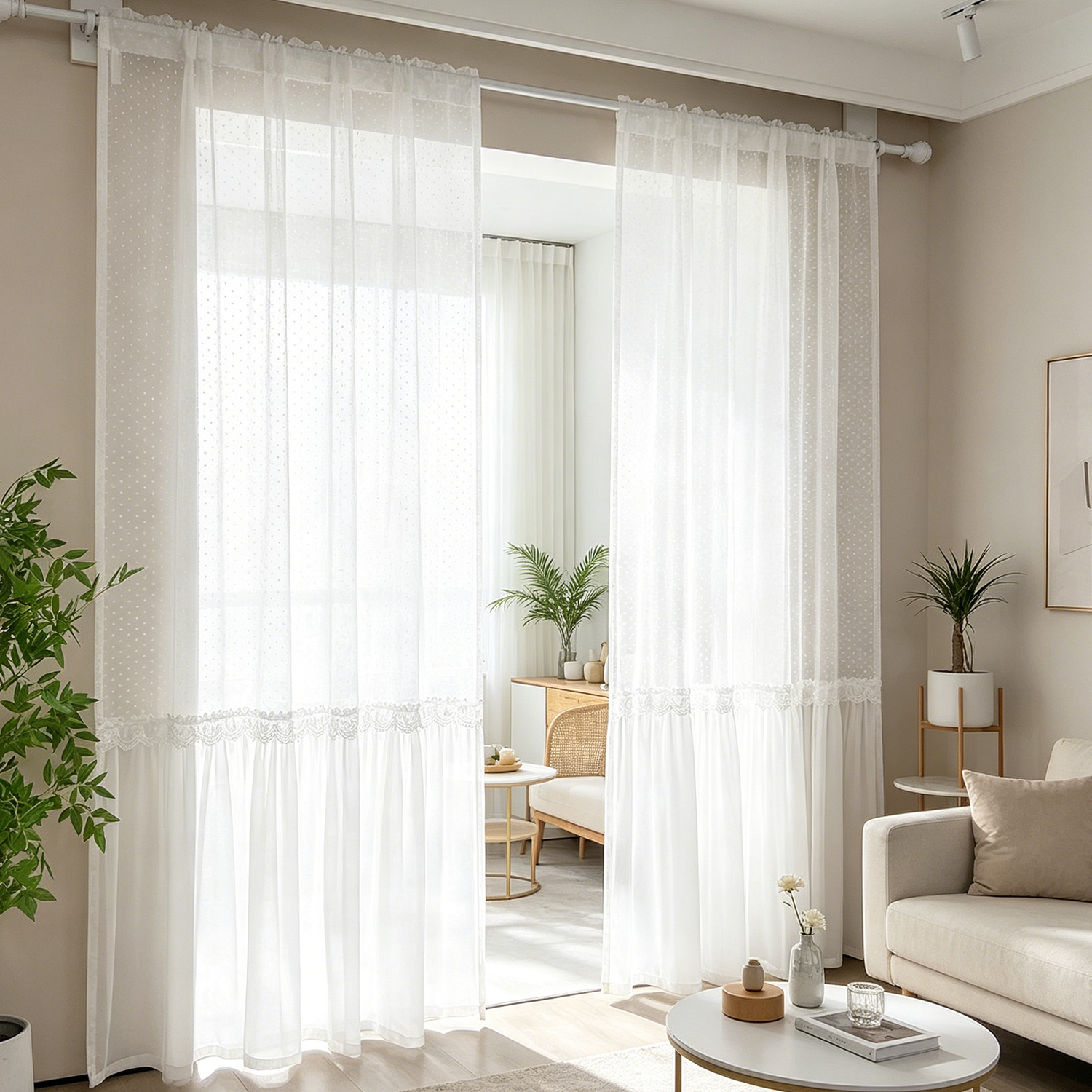 French Romantic Sheer Curtain  - Home Decor Wall Panels 评论和价格