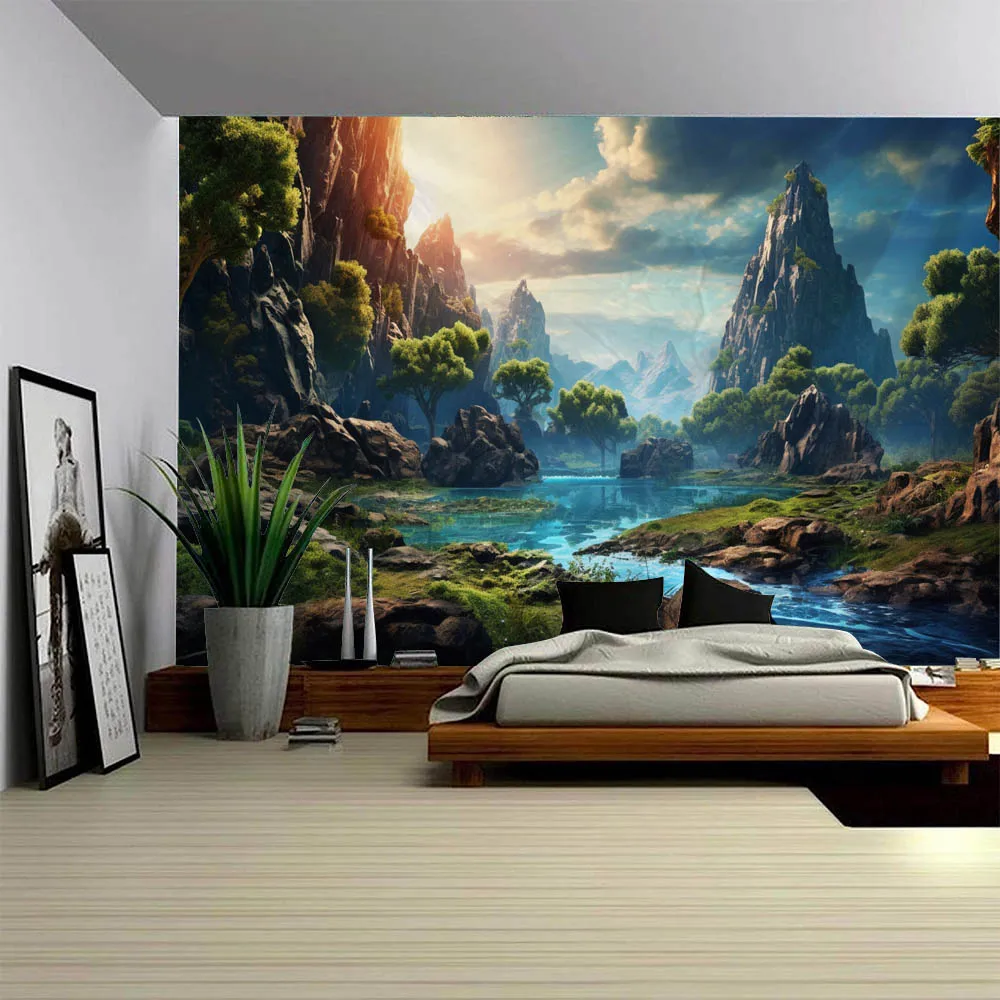 Natural Landscape Tapestry Mou - Home Decor Range 评论和价格
