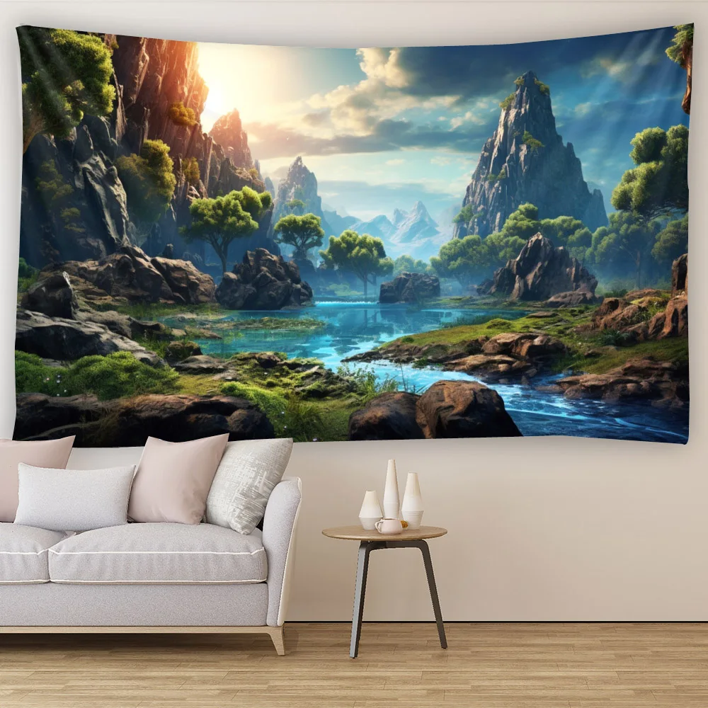 Natural Landscape Tapestry Mou - Home Decor Range 评论和价格