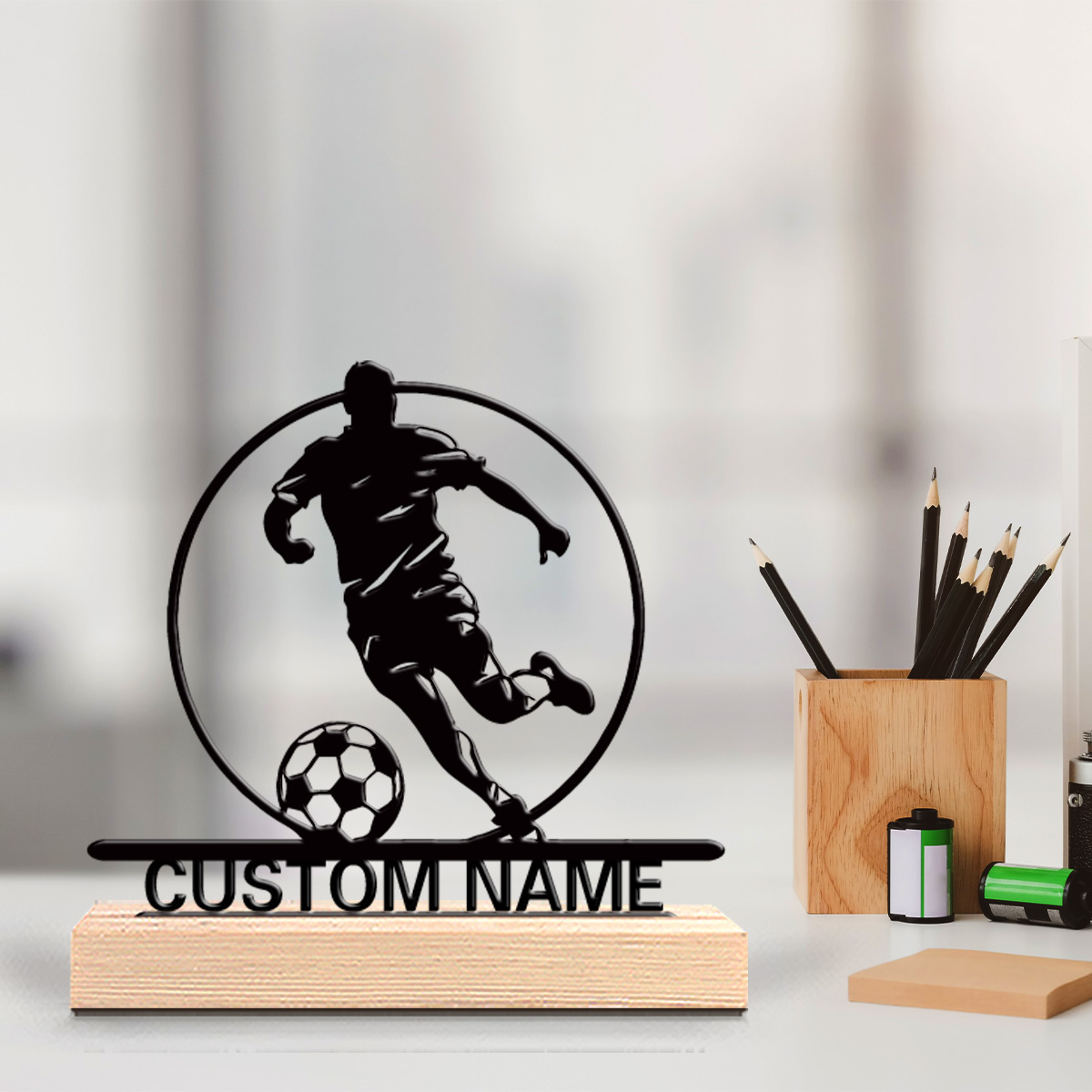 Custom Soccer Player Metal Sta - Home Decor Theme 评论和价格