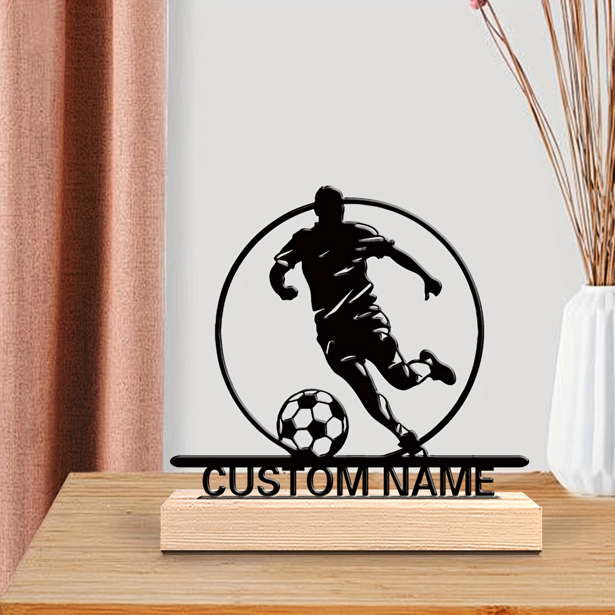 Custom Soccer Player Metal Sta - Home Decor Theme 评论和价格