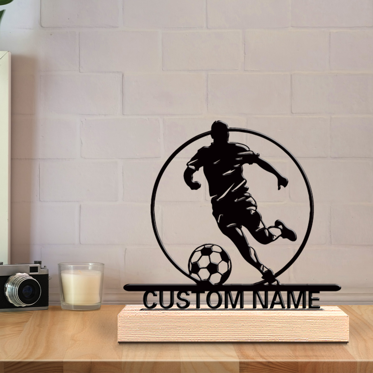 Custom Soccer Player Metal Sta - Home Decor Theme 评论和价格