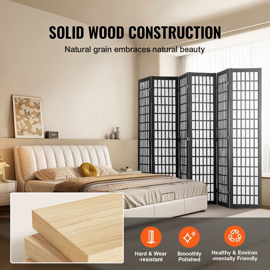 6 Panel Japanese Room Divider  - Home Decor Wall Panels 评论和价格