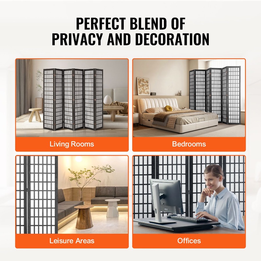 6 Panel Japanese Room Divider  - Home Decor Wall Panels 评论和价格