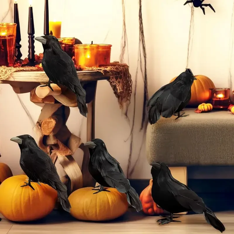 1PC Black Crow Halloween Decor - Home Decor Halloween 评论和价格