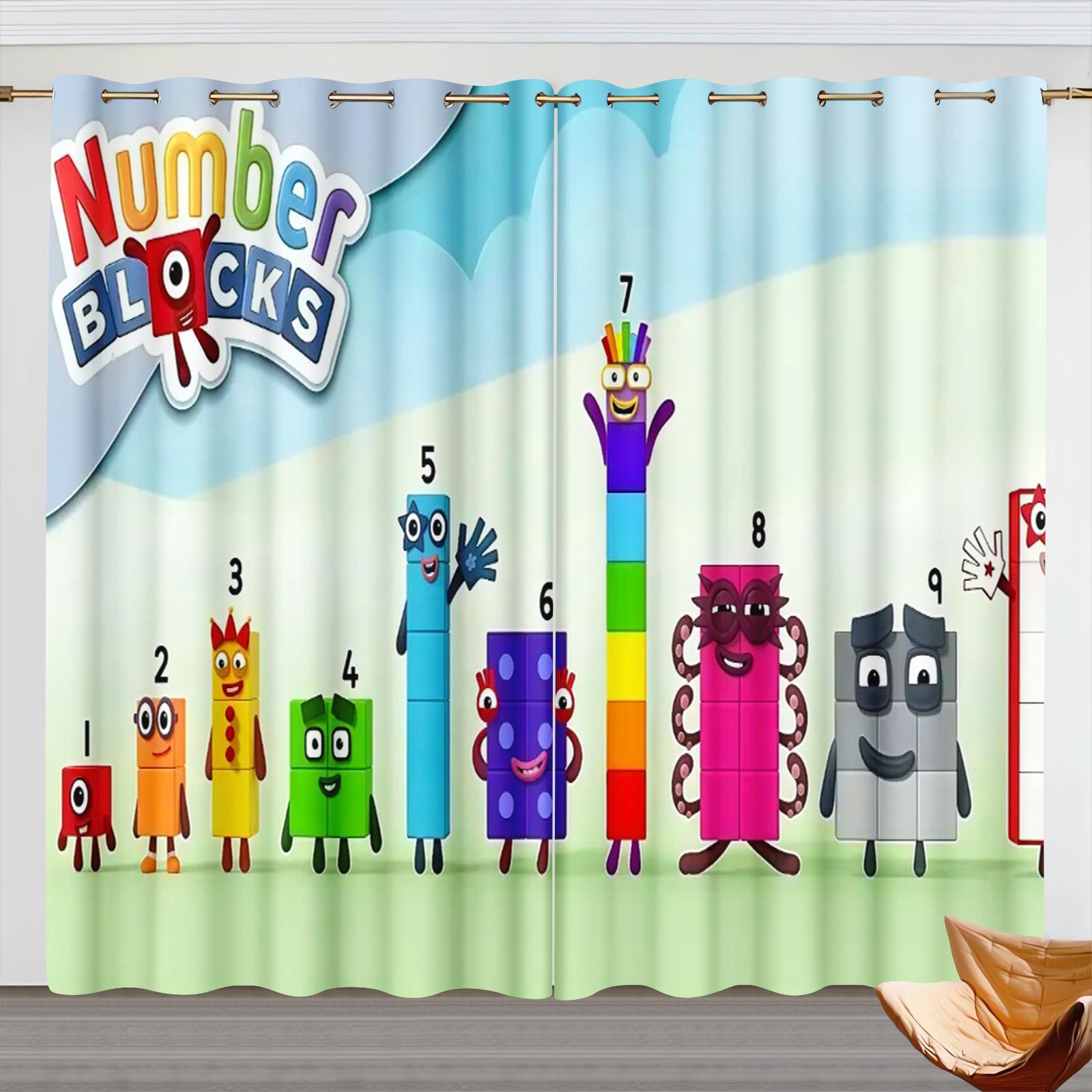 Numberblocks Cartoon Curtains, - Home Decor Wall Panels 评论和价格