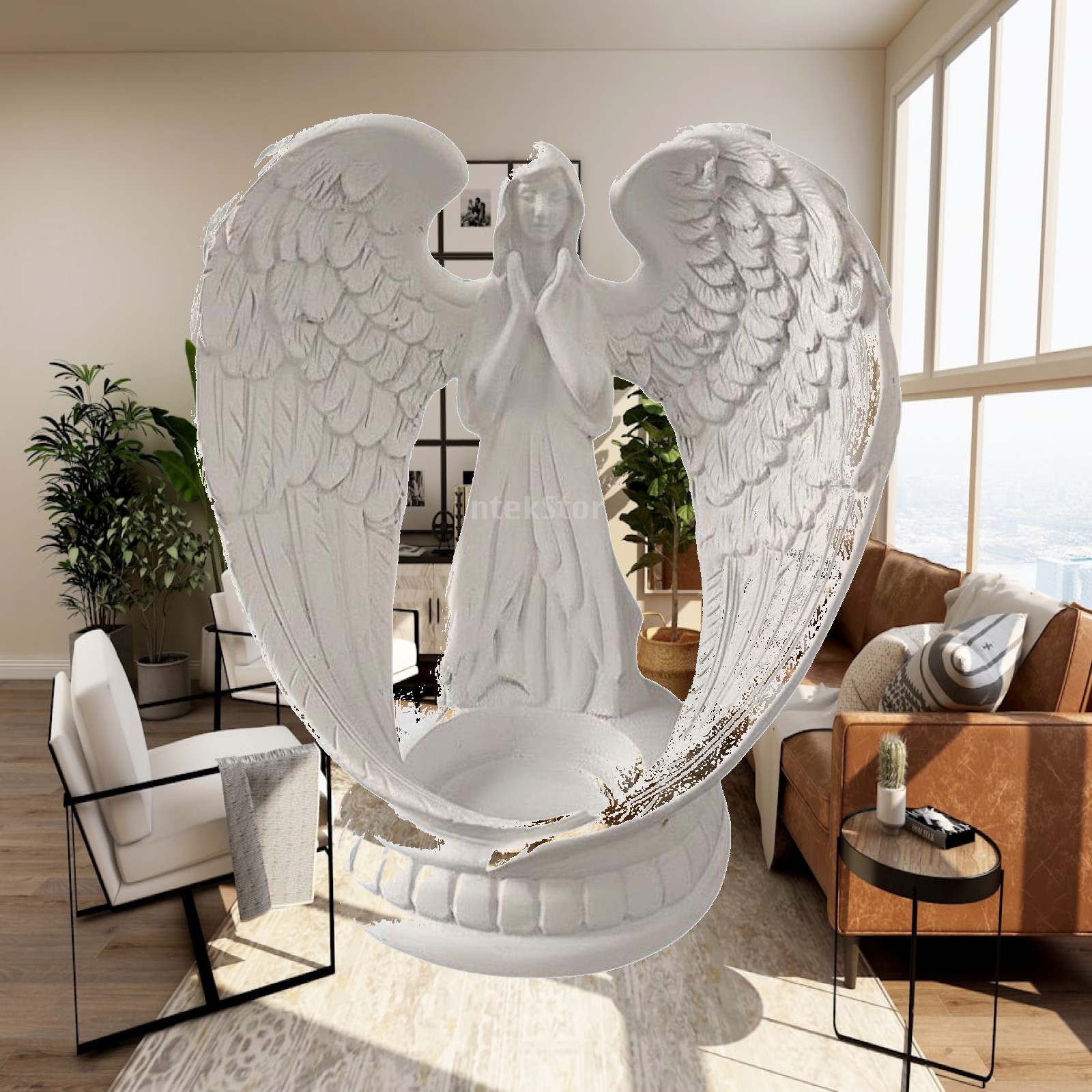 White Resin Angel Statue Nordi - Home Decor White 评论和价格