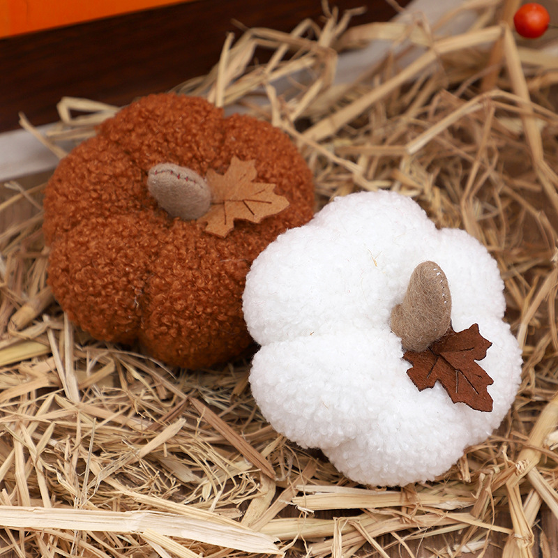 Fluffy Pumpkin Plush Halloween - Home Decor Halloween 评论和价格