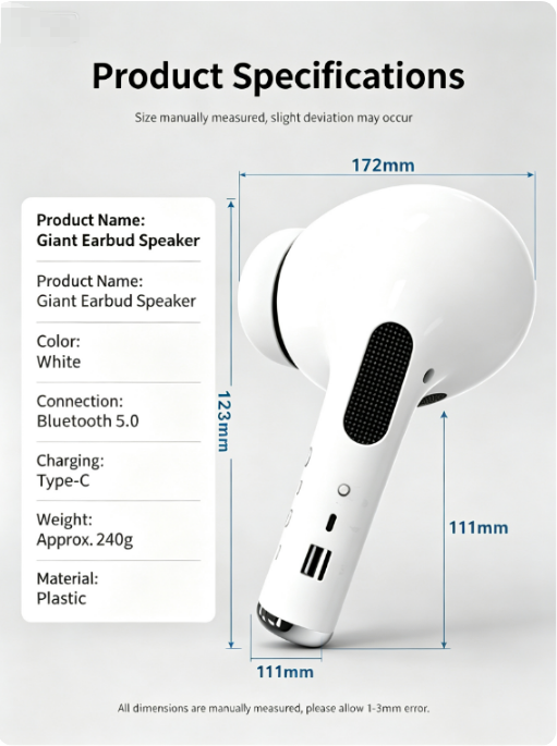 Creative Giant Earbud Bluetoot - Home Decor Range 评论和价格