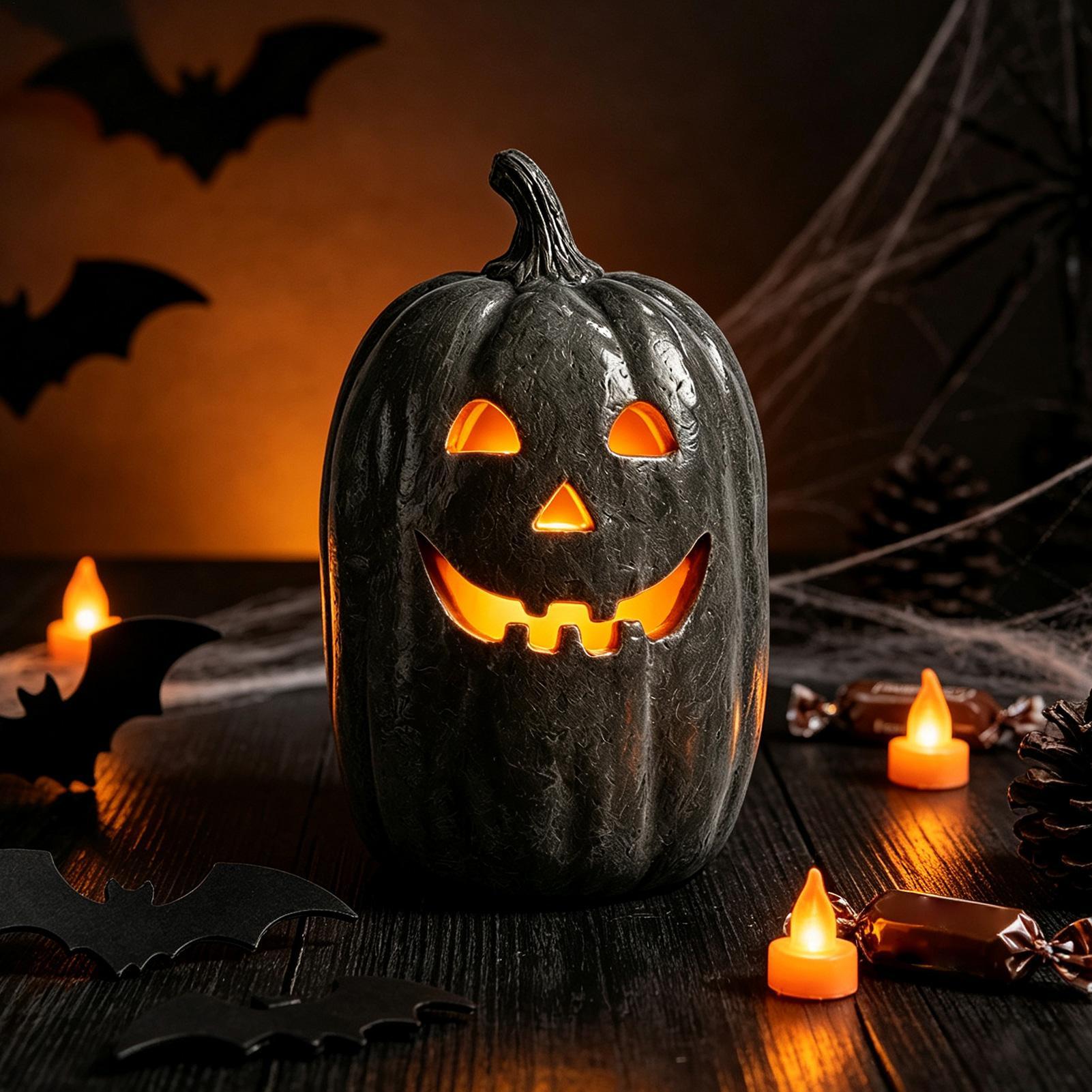 Halloween Pumpkin Decor Resin  - Home Decor Halloween 评论和价格
